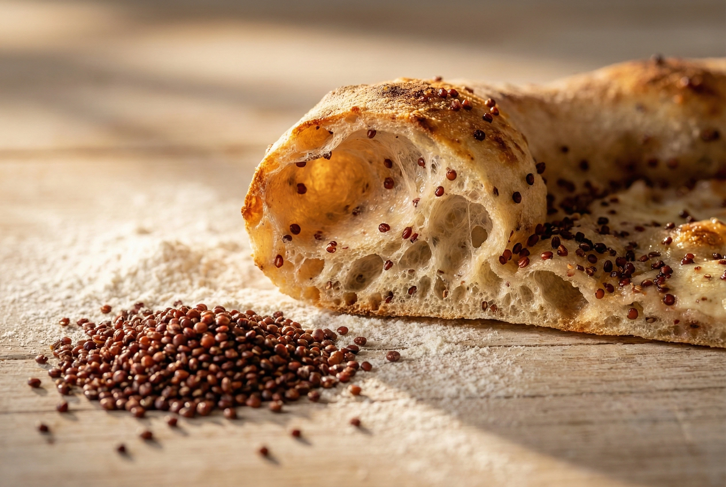 醒醒森林原生紅藜麥與機能餅皮剖面